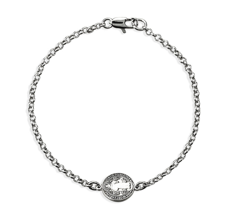 St Benedict Sterling Silver Medal with Plated Rolo Chain Bracelet - BRS1677R