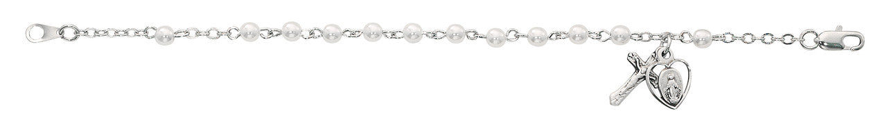 YOUTH SIZED SIMULATED PEARL BRACELET-BR75M
