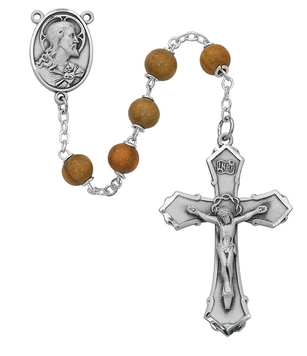Olive Wood Rosary Boxed - 126DF