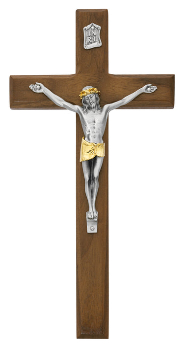 10 in. Walnut Crucifix Boxed - 80-100