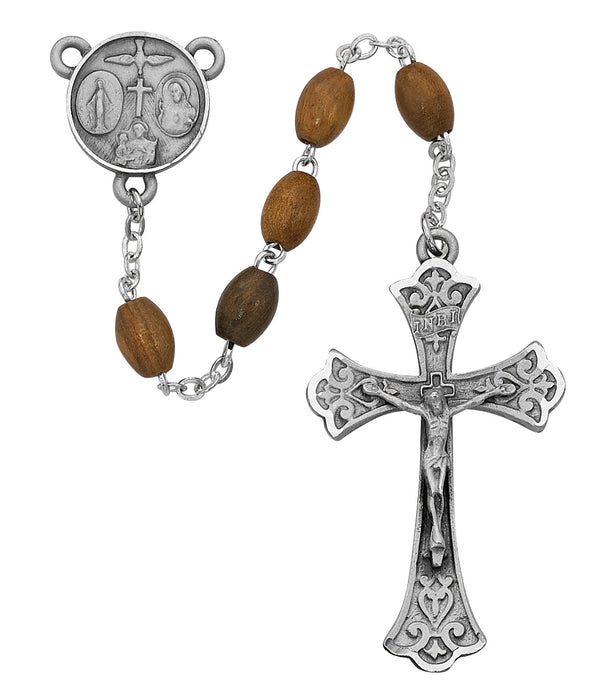 Oval Olive Wood Rosary Boxed - 172DF