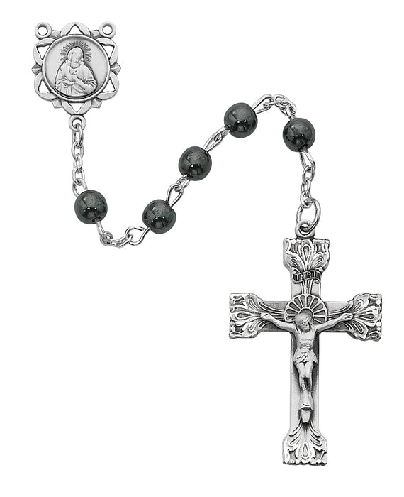 Genuine Hematite Rosary Boxed - 163LF