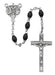 136DF Black Glass Oval Rosary Boxed - McVan