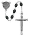 137D-BKF Black Oval Wood Rosary Boxed - McVan