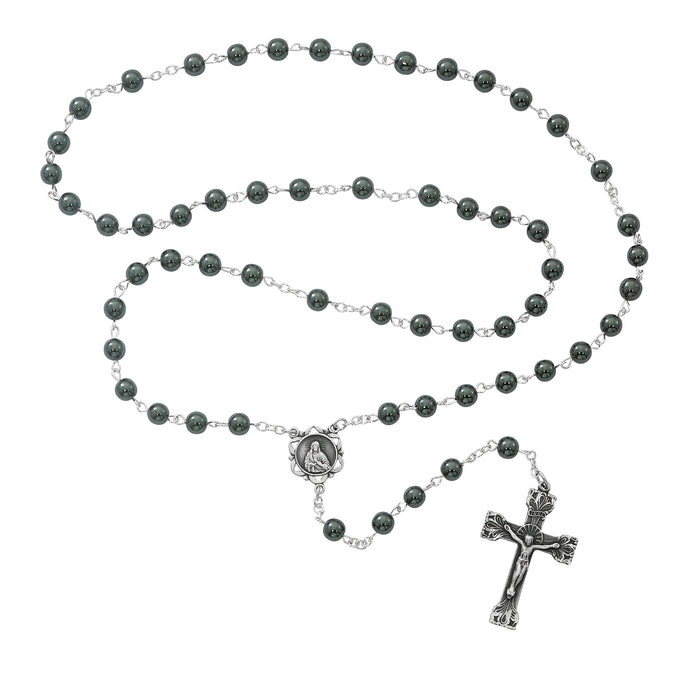 163ASF Genuine Hematite Rosary Boxed - McVan
