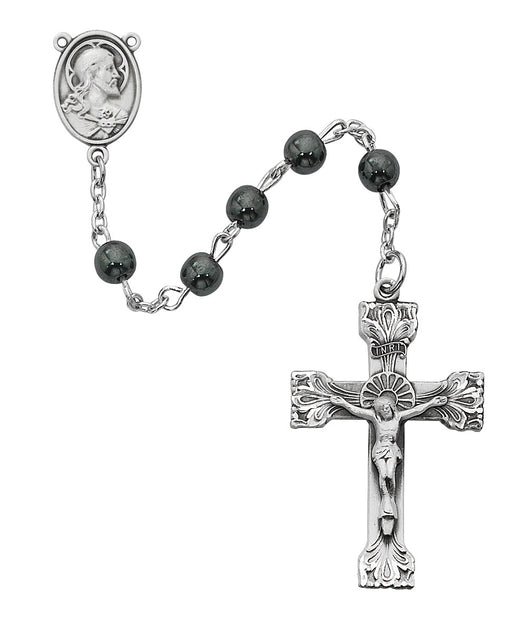 163LF Genuine Hematite Rosary Boxed - McVan