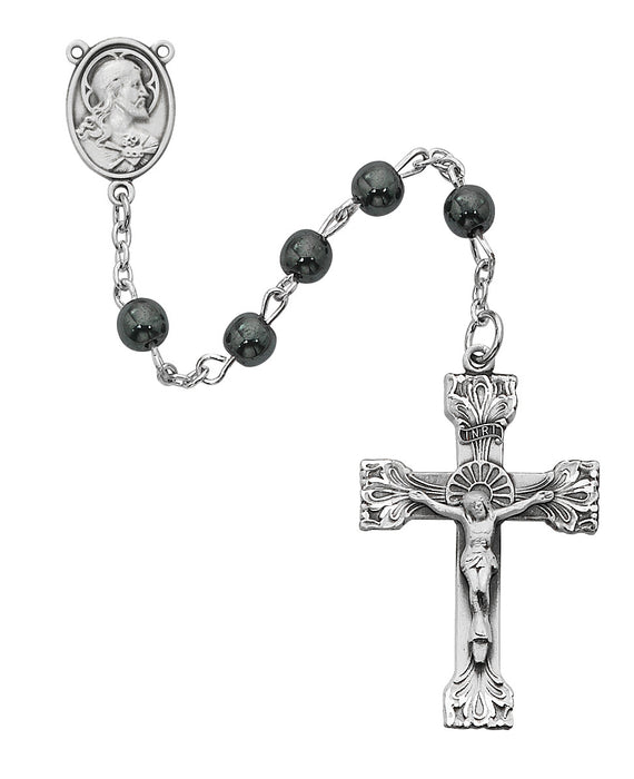 163LF Genuine Hematite Rosary Boxed - McVan