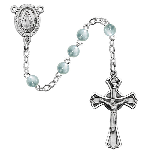 201L-BLG Blue Glass Youth Rosary Boxed - McVan
