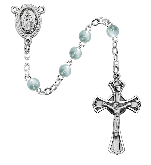 201L-BLG Blue Glass Youth Rosary Boxed - McVan