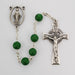 342SF Green Glass Shamrock Rosary Boxed - McVan