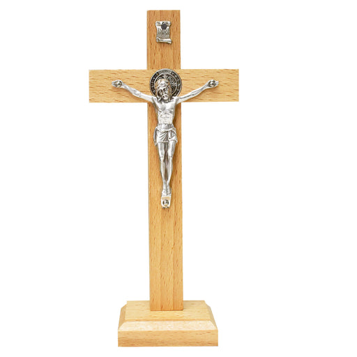 35-32 7" ST. BENEDICT BROWN STANDING CRUCIFIX BAGGED - McVan