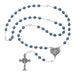 365DF Blue and Pearl like  Glass Lourdes Water Rosary Boxed - McVan