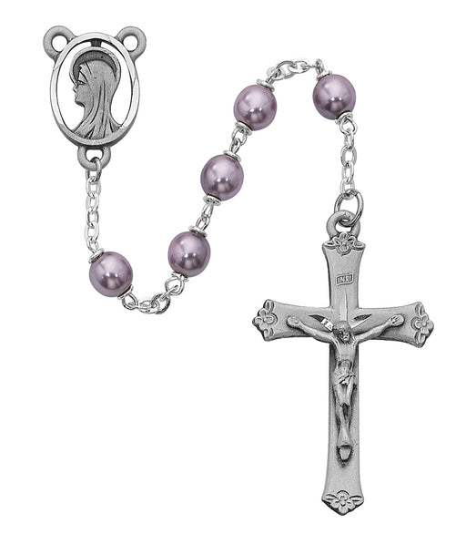 417SF Violet Glass Rosary Boxed - McVan