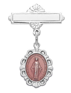420L Sterling Pink Miraculous Baby Pin Boxed - McVan