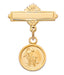 422J Gold Plated Guardian Angel Baby Pin Boxed - McVan