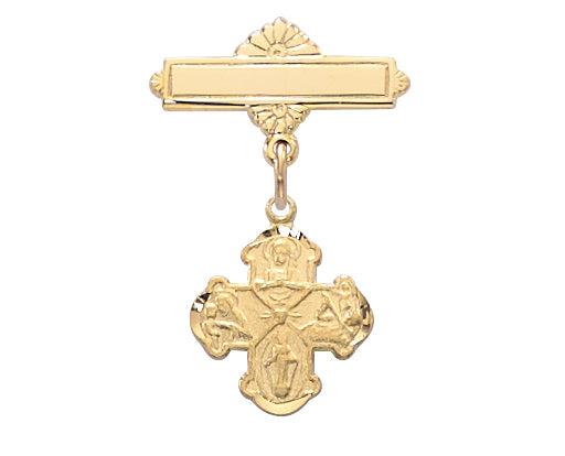 428J Gold on Sterling 4way Baby Pin Boxed - McVan