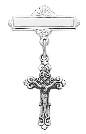 429L Sterling Crucifix Baby Pin Boxed - McVan