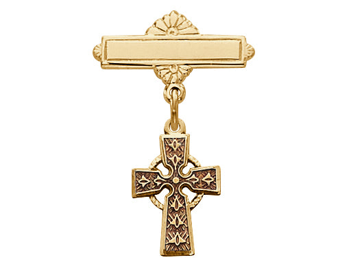 434J Gold on Sterling Celtic Baby Pin Boxed - McVan