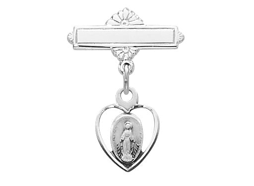 436L Sterling Miraculous Baby Pin Boxed - McVan
