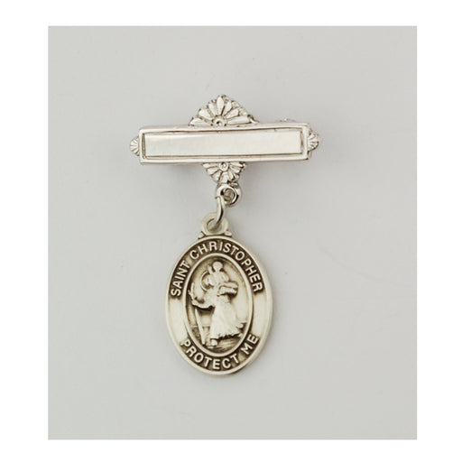 437L Sterling St Christopher Baby Pin Boxed - McVan