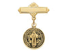 440JT GOLD/SS ST. BENEDICT BABY PIN DELUXE BOX - McVan