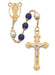 450HF Blue and Pearl like  Glass Rosary Boxed - McVan