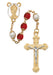 452HF Red and Pearl like  Glass Rosary Boxed - McVan