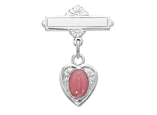 452L Sterling Pink Miraculous Baby Pin Boxed - McVan