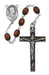 537D-BRF Brown Oval Wood Rosary Boxed - McVan