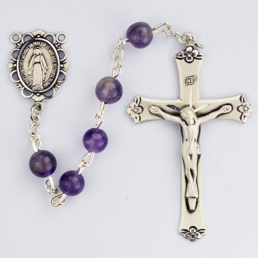 560ASF Genuine Amethyst Rosary Boxed - McVan
