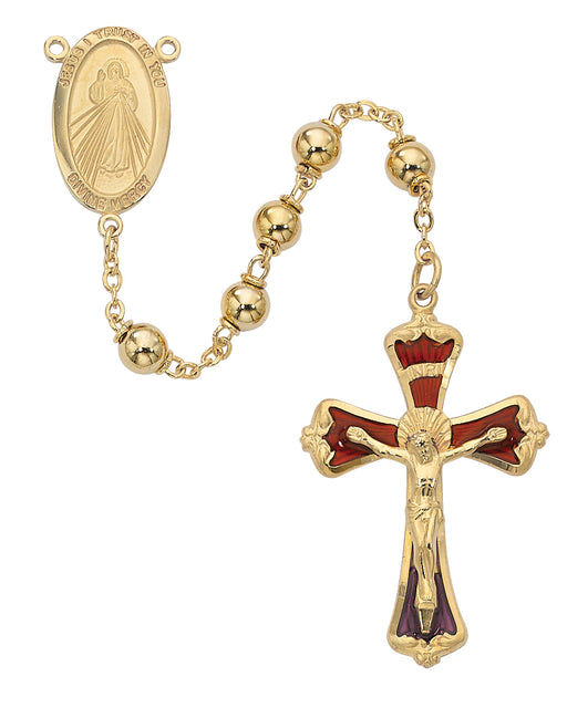 583JF Gold Divine Mercy Rosary Boxed - McVan