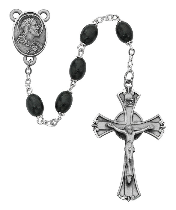 599DF Black Wood Rosary Boxed - McVan