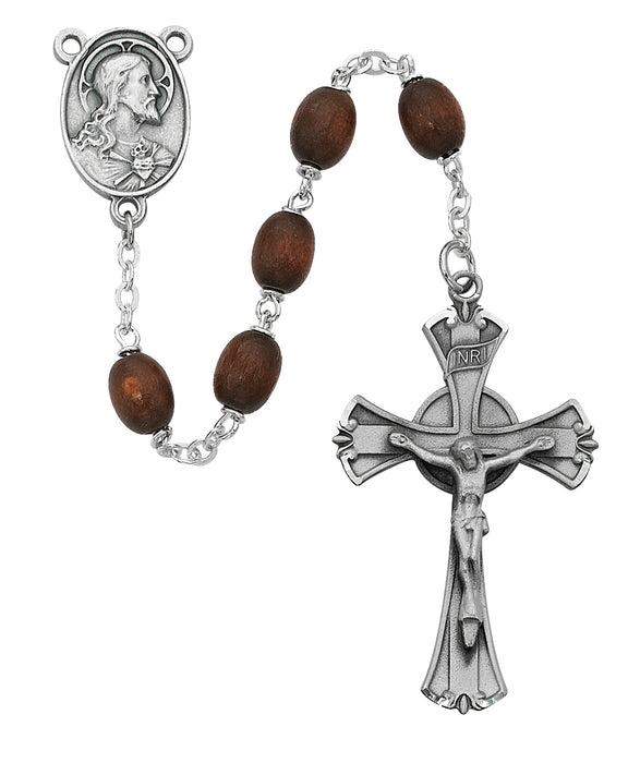 600DF Brown Wood Rosary Boxed - McVan