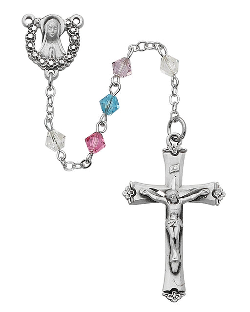 602LF Multi Swarovski Bead Rosary Boxed - McVan
