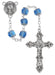 701S-BLF Blue Glass Capped Rosary Boxed - McVan