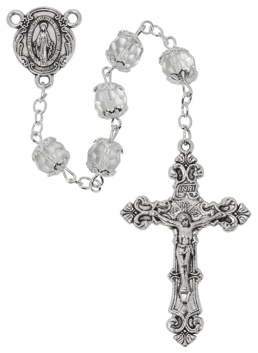 701S-CRF Aurora Glass Capped Rosary Boxed - McVan