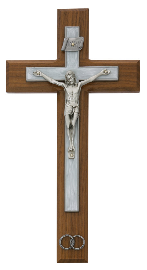 71-31 10in Walnut Wedding Crucifix Boxed - McVan