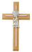 73-05 7in Oak with Baby Pink Girl Praying Cross Boxed - McVan