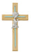 73-06 7in Oak with Blue Baby Boy Praying Cross Boxed - McVan
