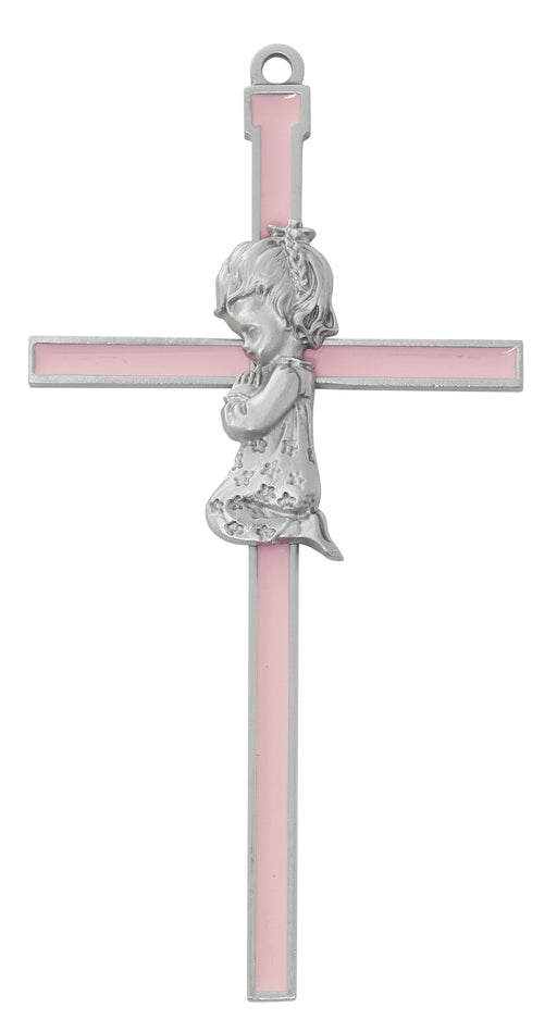 73-09 6in  Pink Girl Wall Cross Boxed - McVan