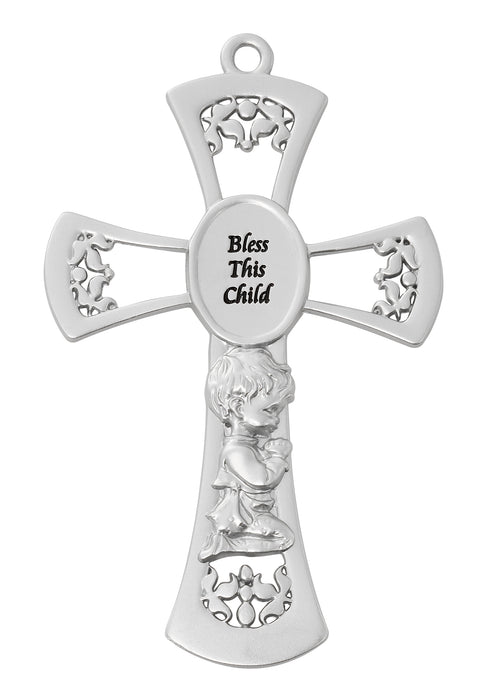 73-12 6in Pewter Baby Boy's Cross - McVan