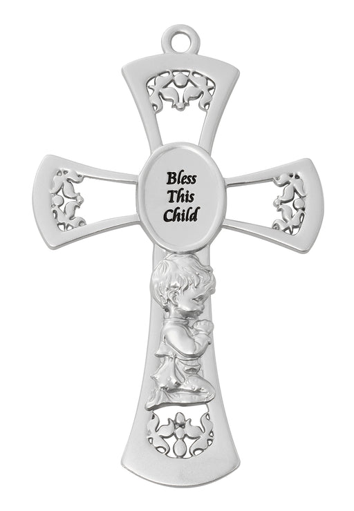 73-12 6in Pewter Baby Boy's Cross - McVan