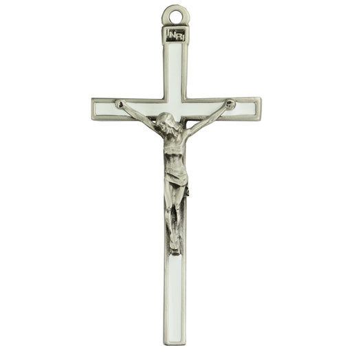 73-37 5" white enamel crucifix boxed - McVan