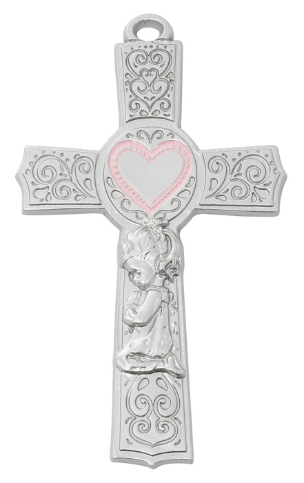 73-63 6in. Pewter Baby Girl Cross Boxed - McVan
