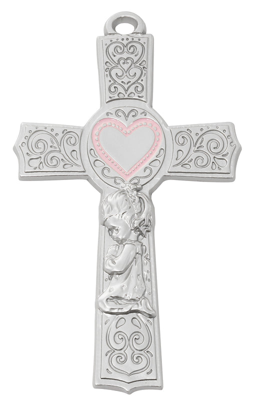 73-63 6in. Pewter Baby Girl Cross Boxed - McVan