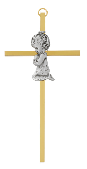 73-70 6" gold two-tone Girl cross boxed - McVan