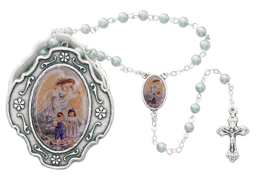 760-90 Guardian Angel Box and Blue Rosary - McVan