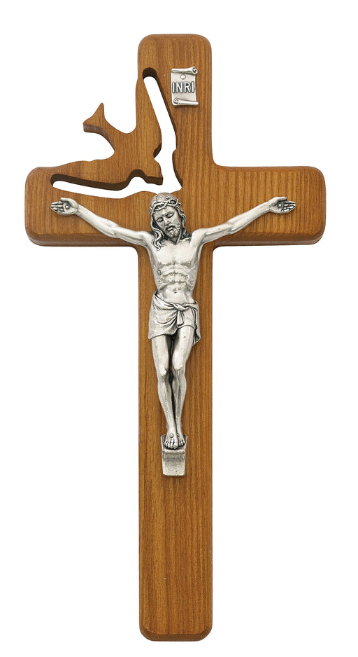 77-06 8in Walnut Stain Holy Sprit Crucifix Boxed - McVan