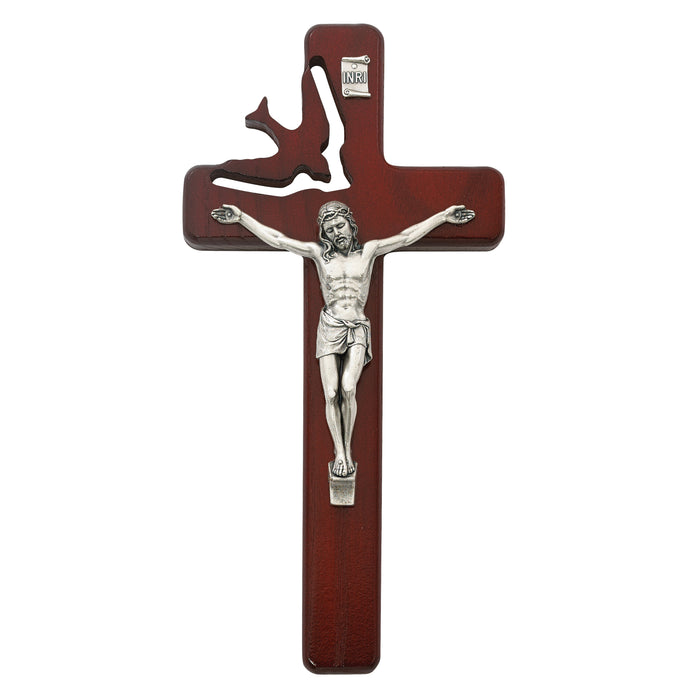 77-21 8in Cherry Stain Holy Sprit Crucifix Boxed - McVan