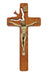 77-56 8" WALNUT STAINED WOOD WITH ANTIQUE BRONZE CORPUS HOLY SPIRIT CRUCIFIX BOXED - McVan